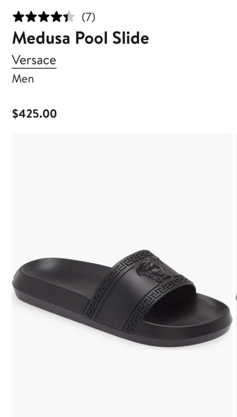 $425 Versace Medusa Black Rubber Pool Slides Slip On Sandals Men’s 43 9.5 10